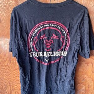 True Religion Black Tee with Red Graphic